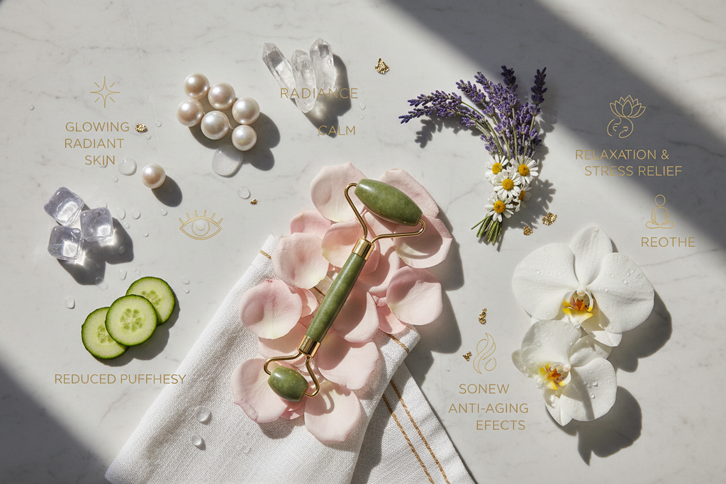 Natural Jade Roller and Gua Sha Natural Stone